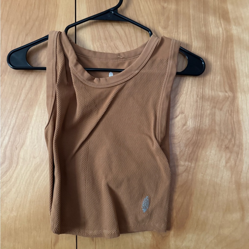 FP Movement by Free People Ribbed Tank Top in Brown